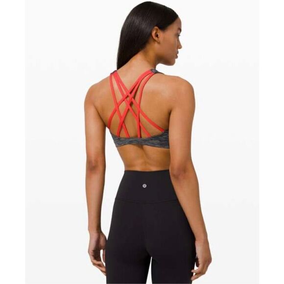 Lululemon Free To Be Serene Sports Bras size 4 Gray Red - Picture 2 of 6